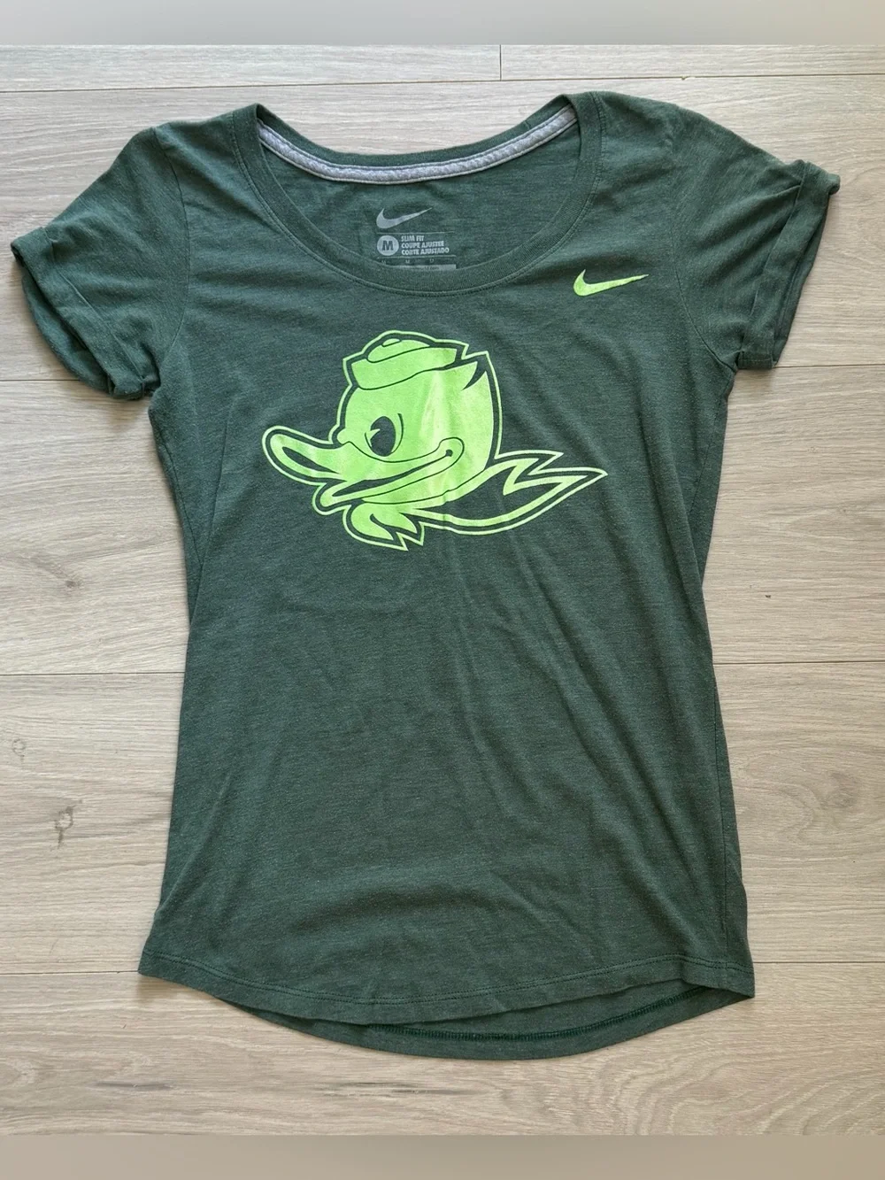 Nike Dark Green Tee with Neon Green Graphic